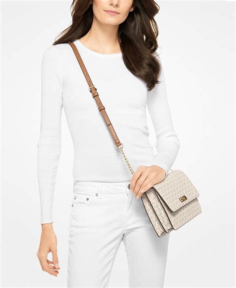 michael michael kors large signature gusset crossbody|Michael Kors signature crossbody bag.